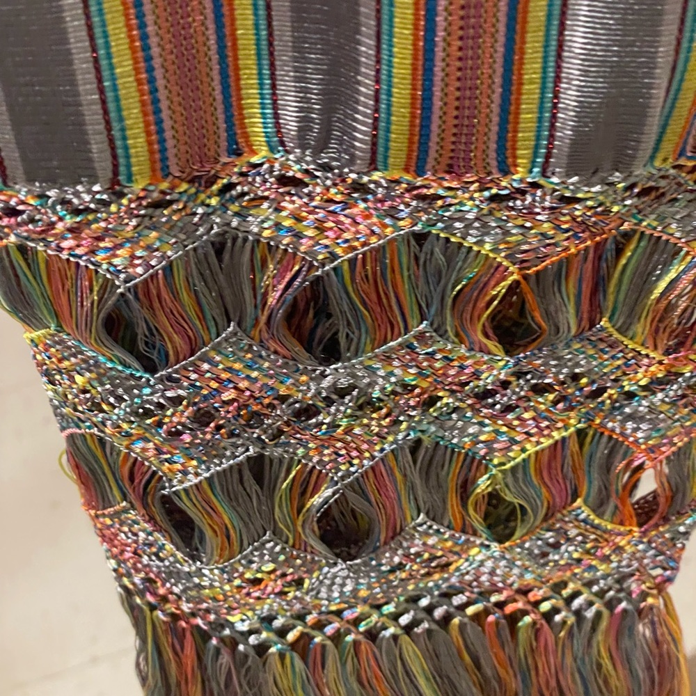 Mexican Shawl, Mexican Pashmina, Striped Shawl, Handcrafted Shawl, Rebozo - Picture 12 of 16